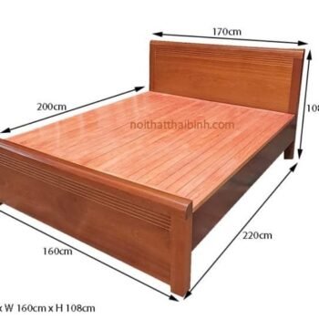 Giường gỗ tự nhiên cao cấp MS 9874 11 Giường gỗ tự nhiên cao cấp MS 9874