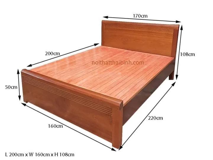 Giường gỗ tự nhiên cao cấp MS 9874