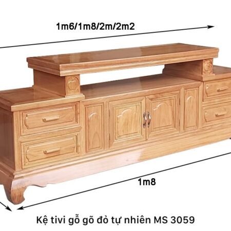 Kệ tivi gỗ gõ đỏ MS 3059