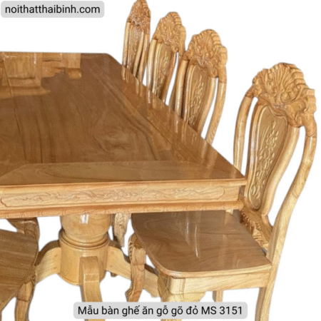 Mẫu bàn ghế ăn gỗ gõ đỏ MS 3151