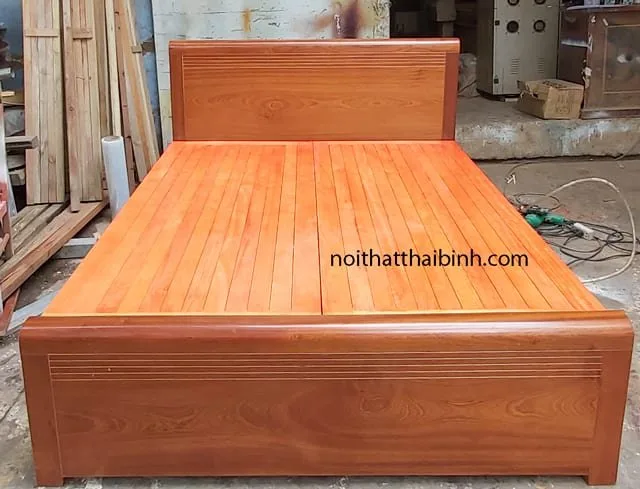 Giường gỗ tự nhiên cao cấp MS 9874