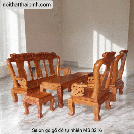 Salon gỗ gõ đỏ tự nhiên MS 3216