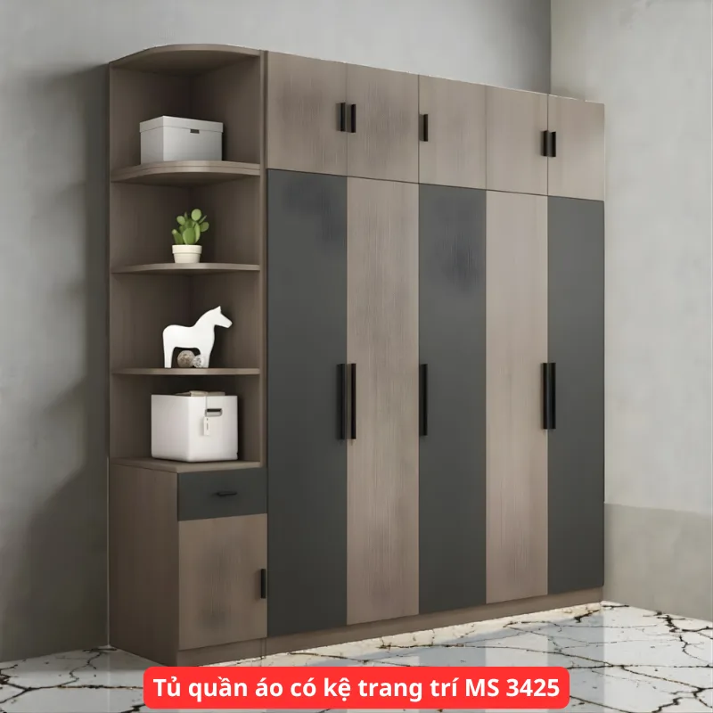 Tủ quần áo có kệ trang trí MS 3425