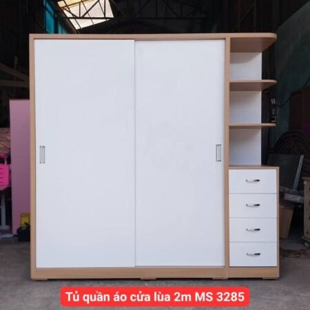 Tủ áo 2 tầng gỗ sồi tự nhiên MS 2851