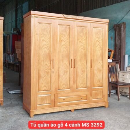 Tủ áo 2 tầng gỗ sồi tự nhiên MS 2851