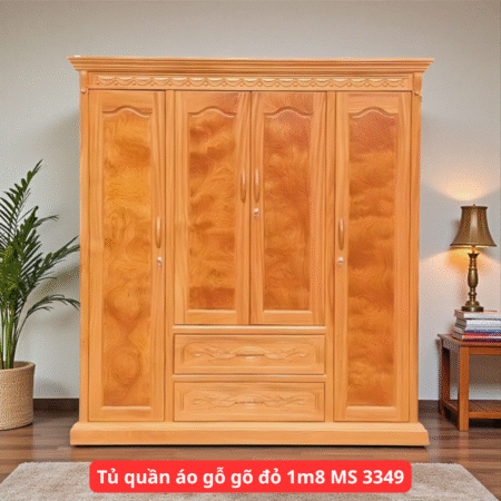 Tủ áo 2 tầng gỗ sồi tự nhiên MS 2851