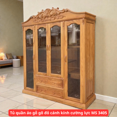 Tủ áo 2 tầng gỗ sồi tự nhiên MS 2851