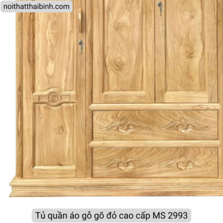 Tủ quần áo gỗ gõ đỏ cao cấp MS 2993