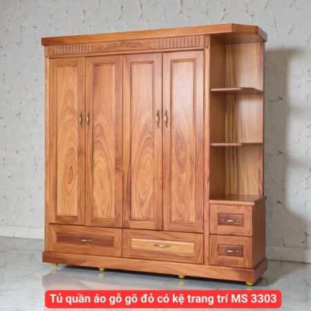 Tủ áo 2 tầng gỗ sồi tự nhiên MS 2851