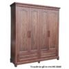 Tủ quần áo gỗ tự nhiên sơn màu gỗ óc chó MS 3048
