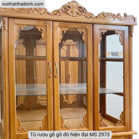 Tủ rượu gỗ gõ đỏ hiện đại MS 2973