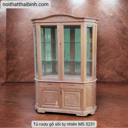 Tủ rượu gỗ sồi tự nhiên cao cấp MS 3231