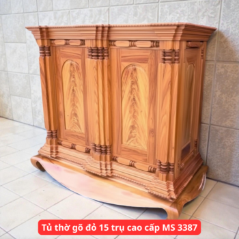Tủ thờ gõ đỏ 15 trụ cao cấp MS 3387