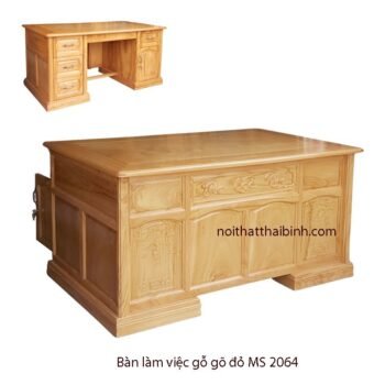 Bàn làm việc bằng gỗ gõ đỏ MS 2064