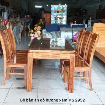 Bàn ăn 6 ghế gỗ hương xám MS 2952