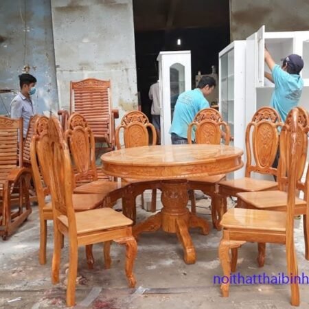 Bộ bàn ăn gỗ gõ đỏ tự nhiên MS 9685