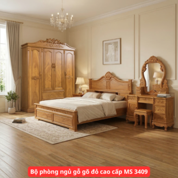 Bộ phòng ngủ gỗ gõ đỏ cao cấp MS 3409