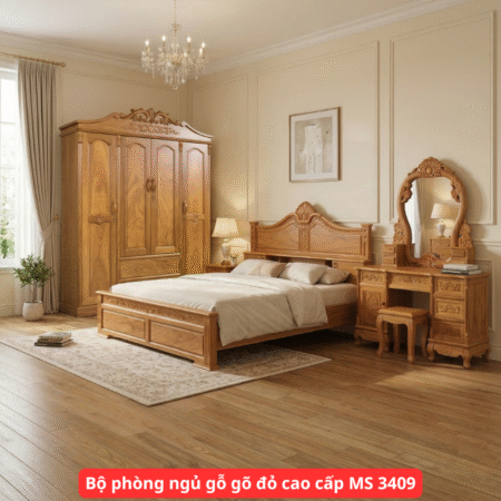 Bộ phòng ngủ gỗ hương xám MS 1944