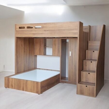Giường tầng kết hợp tủ quần áo MS 3087