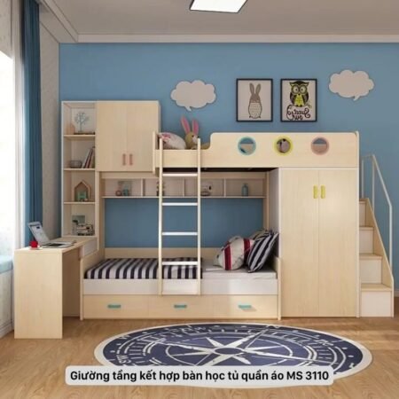 Giường tầng cầu trượt MS 3217