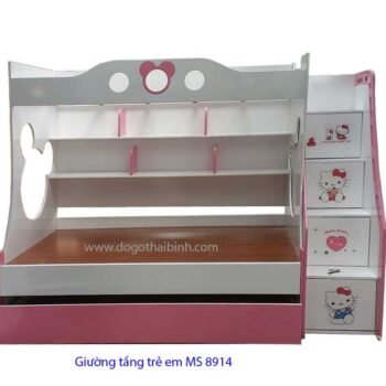 Giường tầng có bàn học và tủ quần áo MS 3428