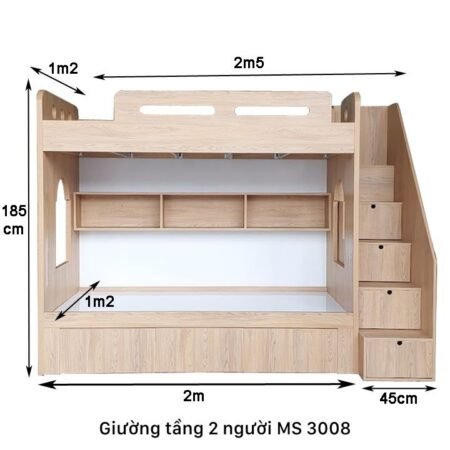Giường tầng 2 người MS 3008