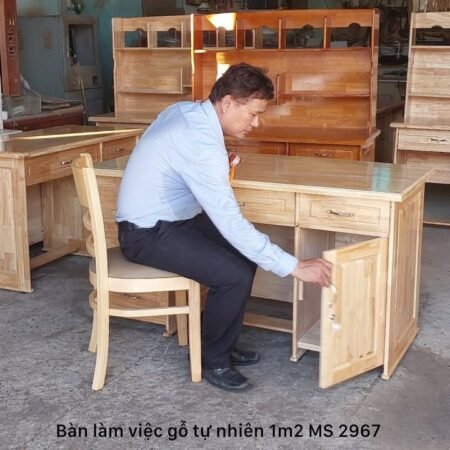 Bàn làm việc gỗ tự nhiên 1m2 MS 2967