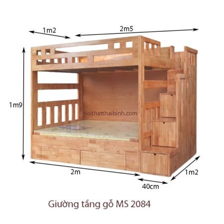 Giường tầng gỗ đẹp MS 2084