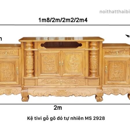 Kệ tivi gỗ gõ đỏ cao cấp MS 2928