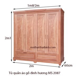 Tủ áo gỗ tự nhiên vân đinh hương MS 2087 7 Tủ áo gỗ tự nhiên vân đinh hương MS 2087