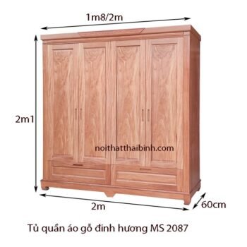 Tủ áo gỗ tự nhiên vân đinh hương MS 2087 7 Tủ áo gỗ tự nhiên vân đinh hương MS 2087