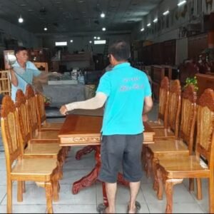 Bộ bàn ăn 8 ghế gỗ căm xe gõ đỏ MS 3469