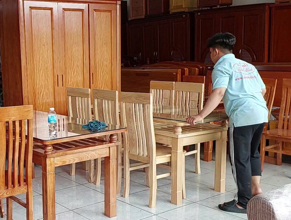 Bộ bàn ăn gỗ sồi 6 ghế MS 3098 1 Bộ bàn ăn gỗ sồi 6 ghế MS 3098