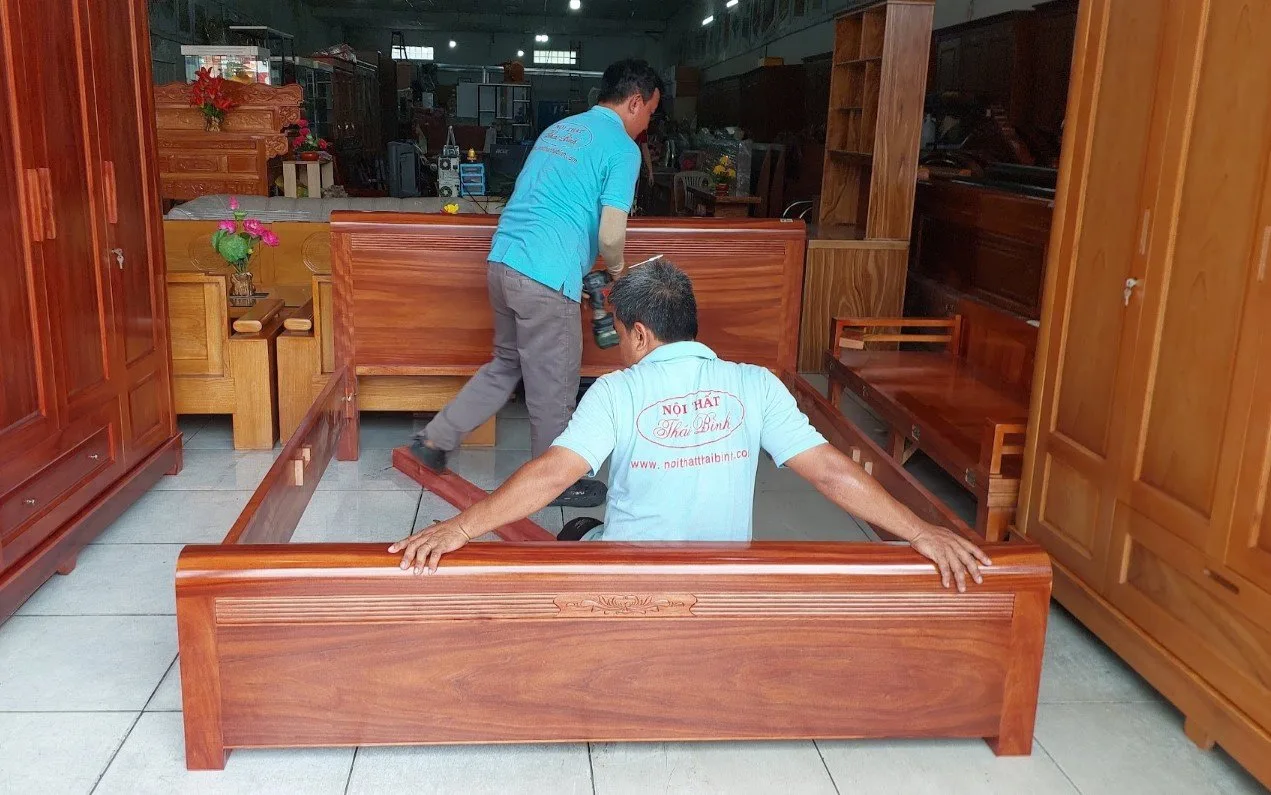 Giường gỗ kiểu dạt phản MS 3456