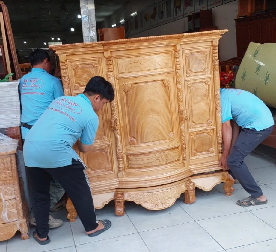 Tủ thờ bụng phệ gỗ gõ đỏ tự nhiên 3468