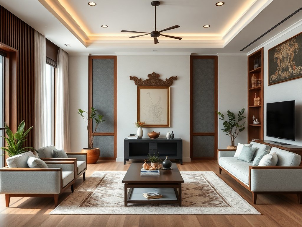 Gợi Ý Sắp Xếp Bàn Thờ Hợp Lý Để Mang Lại Tài Lộc Và Bình An 2 Phòng khách hiện đại Việt Nam với bàn thờ truyền thống