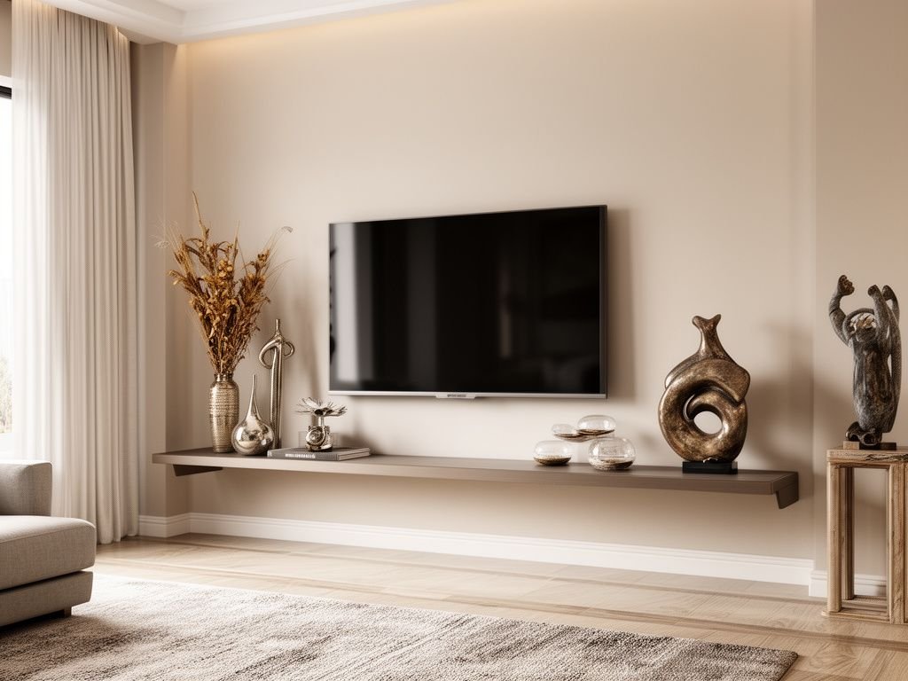 Ý Tưởng 7: Trưng Bày Các Món Quà Lưu Niệm - Ý tưởng đặt đồ vật trên kệ tivi