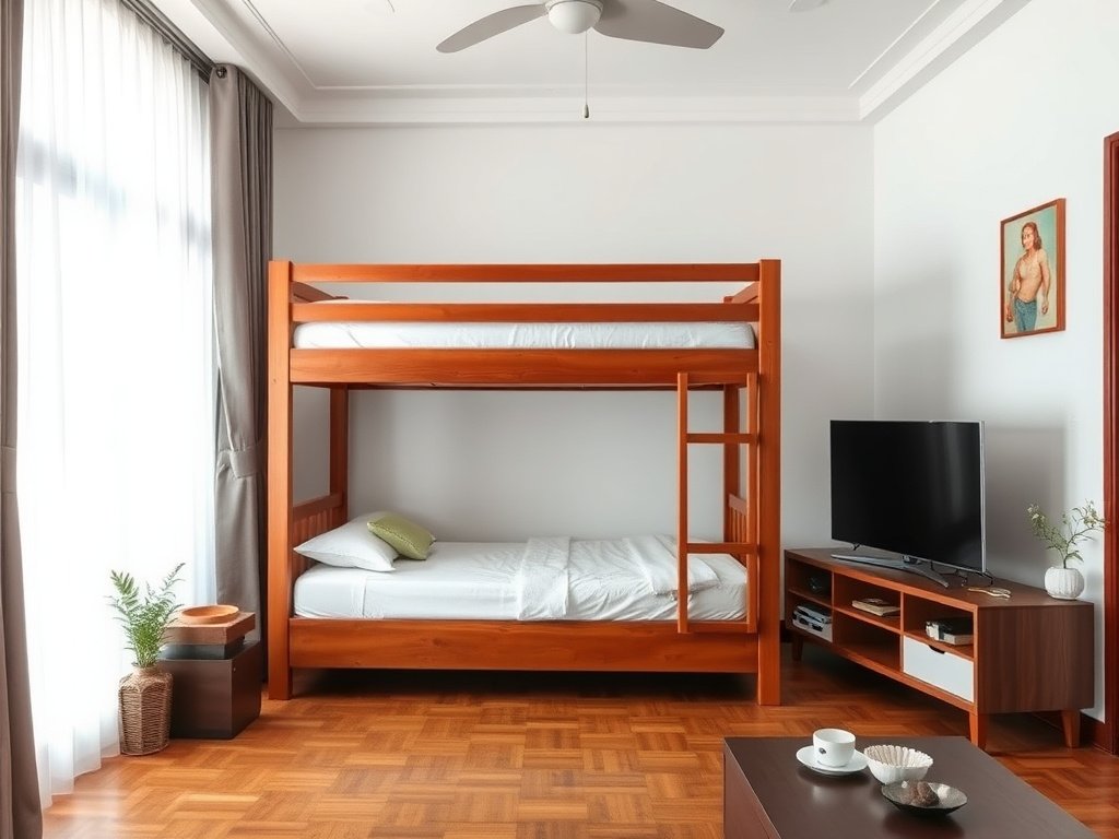 6 Bước Xử Lý Vết Trầy Giường Tầng Đơn Giản Tại Nhà 11 Phòng khách gọn gàng Việt Nam với giường tầng gỗ được sửa chữa