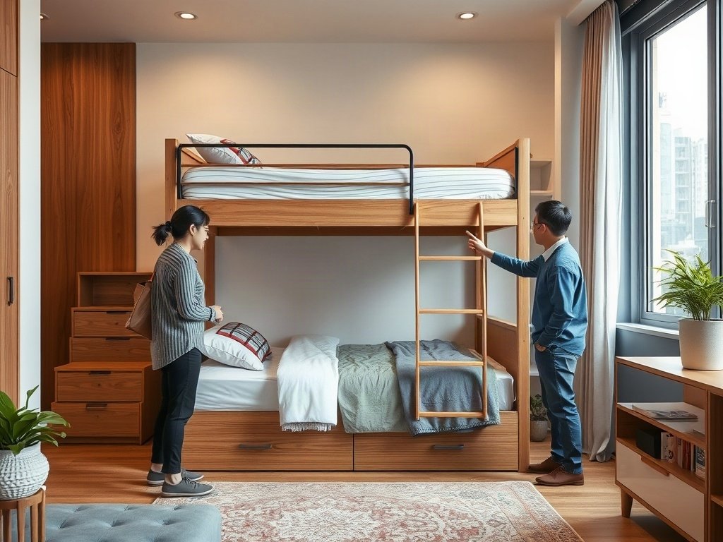 Phong Cách Hiện Đại - mẹo chọn giường tầng cho người lớn