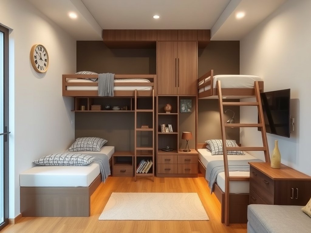 Điều Nên Tránh Khi Dùng Giường Tầng: Bí Quyết Chọn Lựa An Toàn Cho Gia Đình 12 Nội thất nhà Việt với giải pháp giường tầng tiết kiệm diện tích