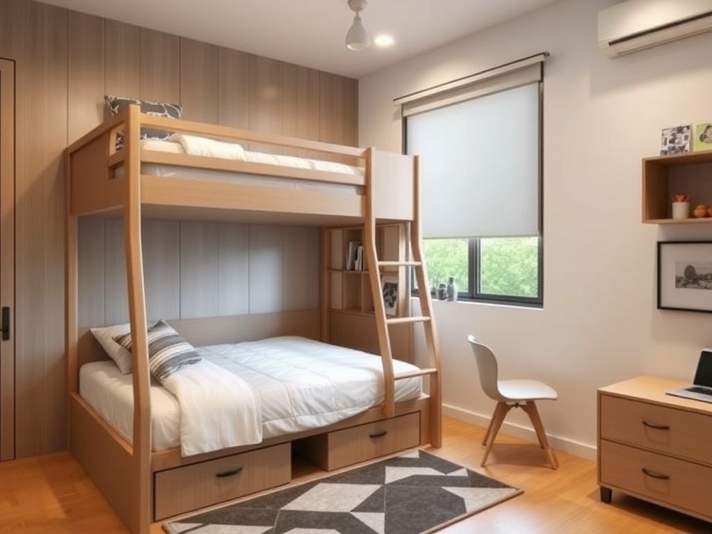 Phòng thiếu niên Việt Nam với thiết kế giường tầng thời thượng và tiện dụng