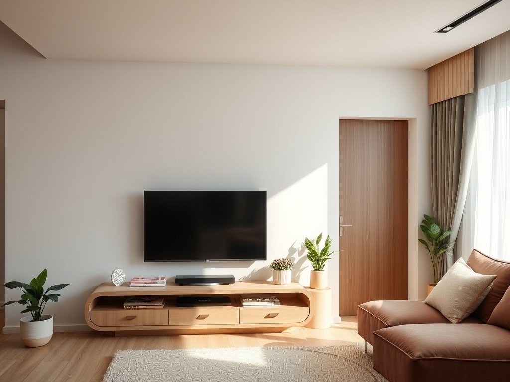 Bí Quyết Sử Dụng Kệ Tivi Lâu Bền Cho Ngôi Nhà Hiện Đại 11 Phòng khách rộng rãi tại căn hộ Việt Nam với kệ tivi lớn