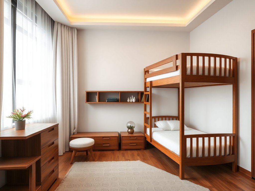 6 Bí Quyết Chọn Giường Tầng Giá Rẻ Mà Vẫn Bền Đẹp 8 Phòng gia đình Việt Nam với giường tầng cho hai trẻ em