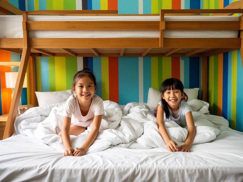 7 Bước Vệ Sinh Giường Tầng Định Kỳ Hiệu Quả 11 Người phụ nữ Việt phủi bụi tay vịn giường tầng trong căn phòng ấm cúng