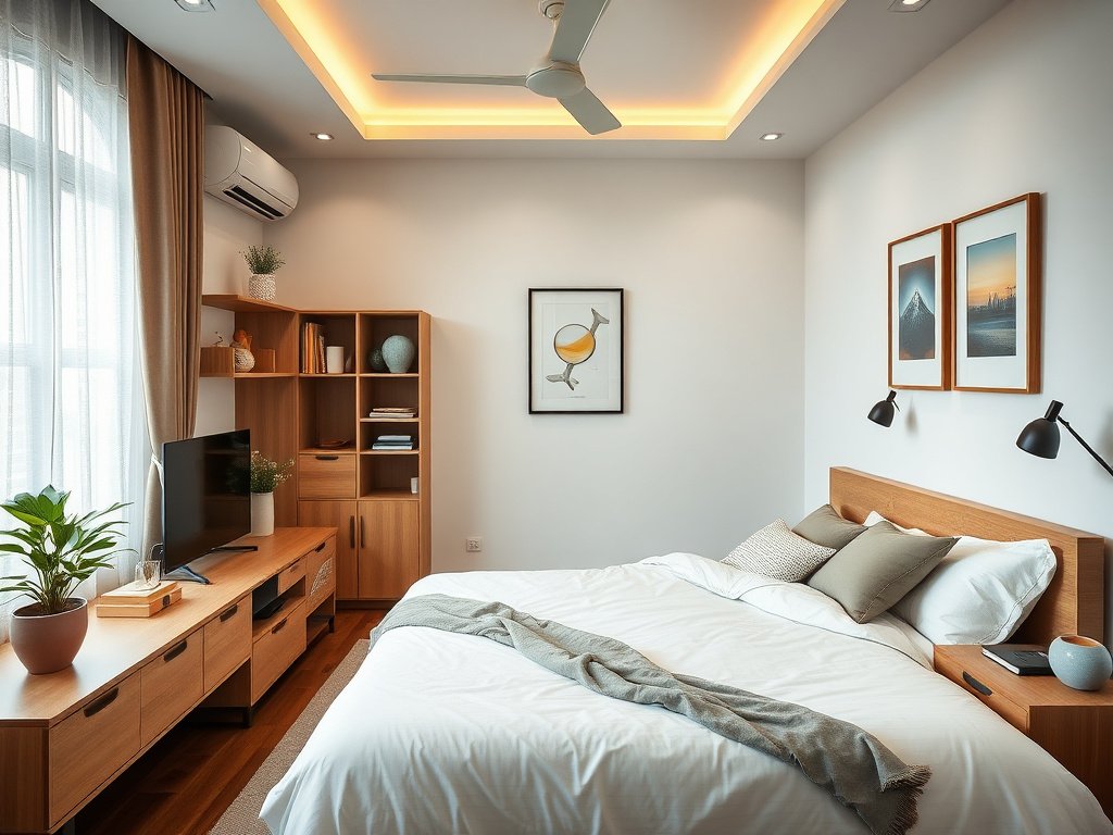 Góc phòng ngủ Việt Nam với giường trang trí đẹp
