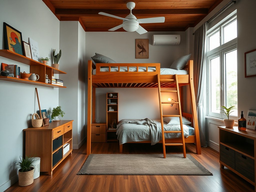 Căn hộ nhỏ Việt sáng tạo trong việc sử dụng giường tầng để tăng không gian