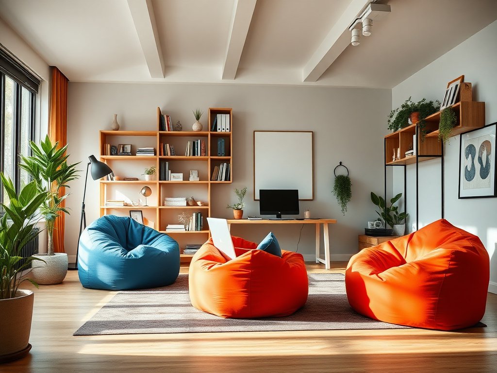 Cách Tận Dụng Ghế Bố Trong Phòng Làm Việc Để Tối Ưu Hiệu Quả 11 Văn phòng tại nhà hiện đại với ghế bố tinh tế và không gian làm việc đa chức năng