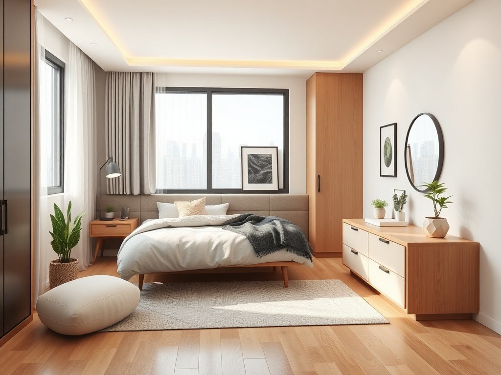 7 Mẹo Gấp Giường Xếp Nhanh Gọn, Tiện Lợi 13 Giường xếp gọn gàng trong không gian sống mở