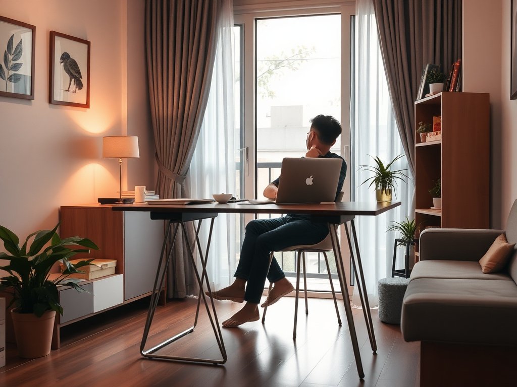 8 Lý Do Nên Chọn Bàn Làm Việc Chân Sắt Cho Không Gian Làm Việc Hiện Đại 3 Người đàn ông Việt Nam làm việc tại bàn chân sắt