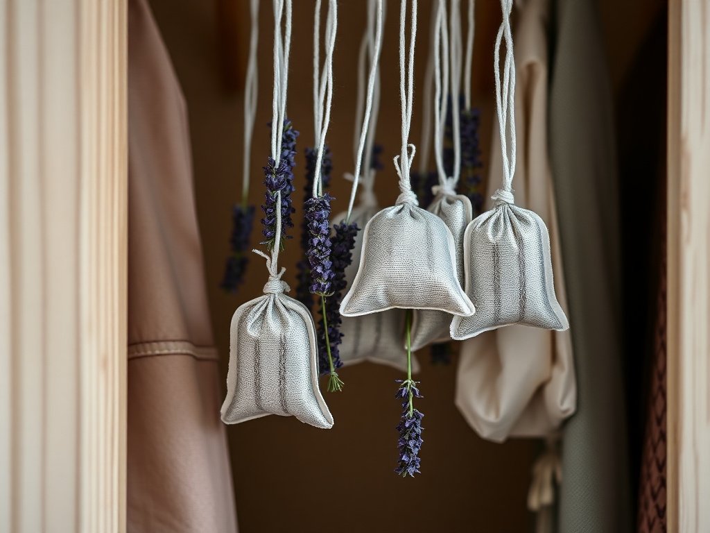 10 Mẹo Giúp Tủ Quần Áo Luôn Thơm Ngát Tự Nhiên 3 Chi tiết túi thơm lavender treo trong tủ quần áo